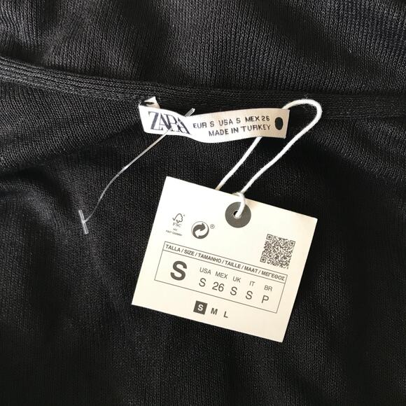 Zara Dress Womens Small Black Knit Loose Flowy Goth Tank Coastal Cover Up Preppy - Picture 10 of 12